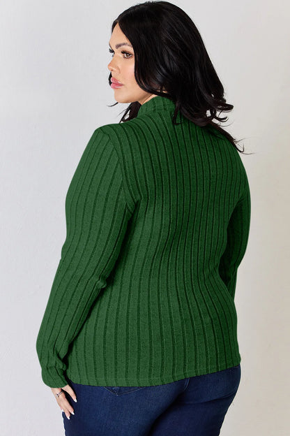 Basic Bae Full Size Ribbed Mock Neck Long Sleeve T-Shirt – Uneeque Designzz