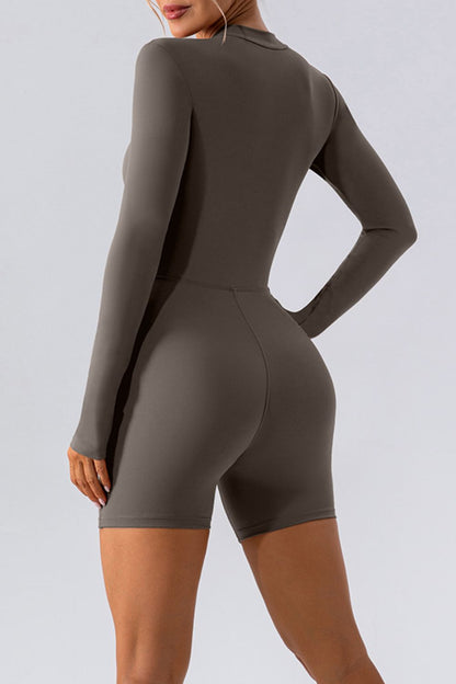 Half Zip Long Sleeve Active Romper – Uneeque Designzz