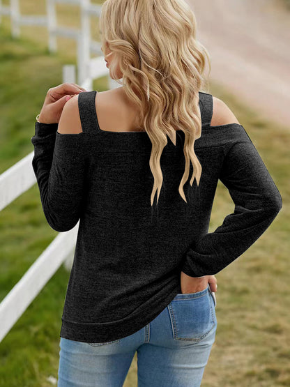 Full Size Cutout Cold Shoulder Blouse – Uneeque Designzz