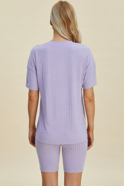 Basic Bae Full Size Ribbed V-Neck Short Sleeve Top and Shorts Set – Uneeque Designzz