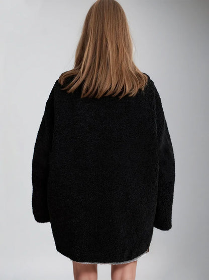 Zip-Up Turtleneck Plush Jacket Long Sleeve Pocketed Top – Uneeque Designzz