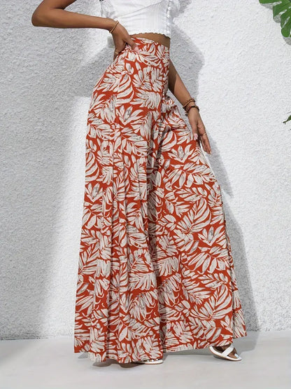Printed High Waist Wide Leg Pants – Uneeque Designzz