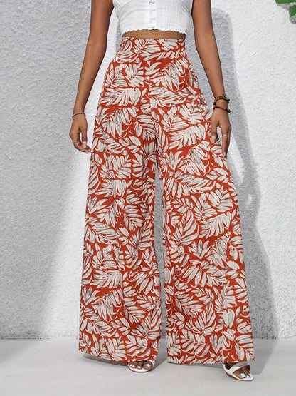 Printed High Waist Wide Leg Pants – Uneeque Designzz