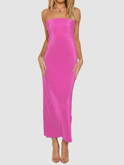 Lace-Up Back Tube Maxi Dress – Uneeque Designzz