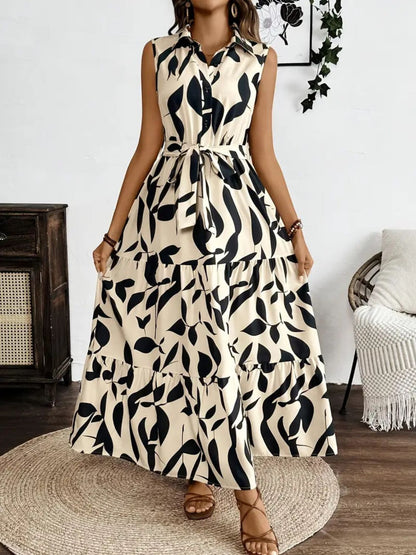 Chic Tie Waist Sleeveless Maxi Dress – Uneeque Designzz