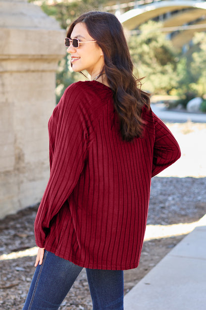 Basic Bae Full Size Ribbed Round Neck Long Sleeve Knit Top – Uneeque Designzz