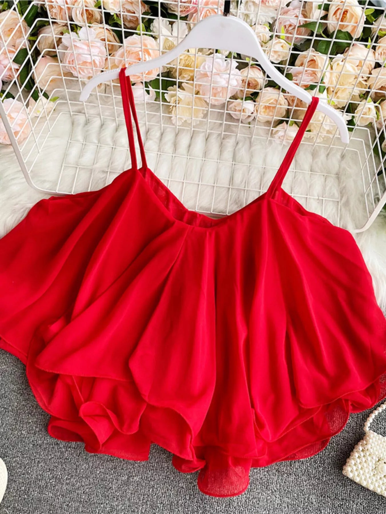Ruffled Flowy Cami by Trendsi