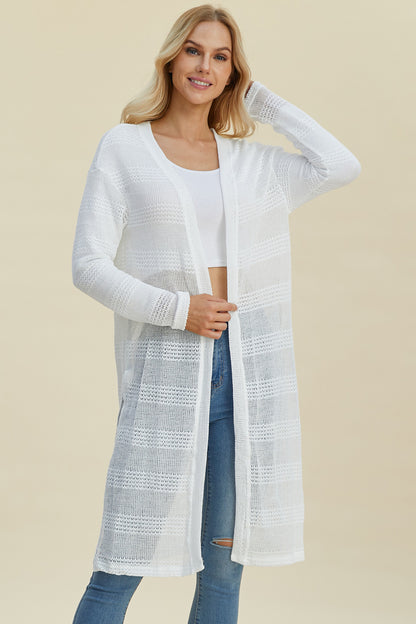 Double Take Full Size Open-Front Longline Cardigan – Uneeque Designzz