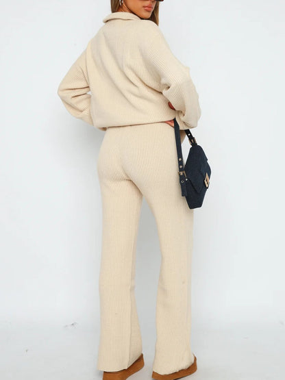 Quarter Zip Long Sleeve Top and Pants Set – Uneeque Designzz