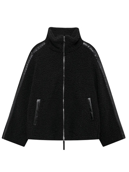 Zip-Up Turtleneck Plush Jacket Long Sleeve Pocketed Top – Uneeque Designzz