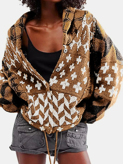 Long Sleeve Collared Button Front Cardigan One Size – Uneeque Designzz
