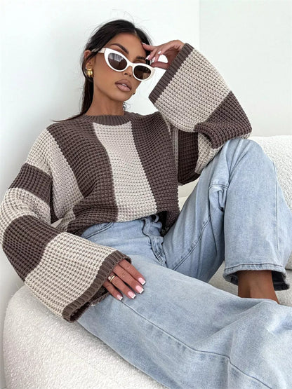 Color Block Long Sleeve Sweater – Uneeque Designzz