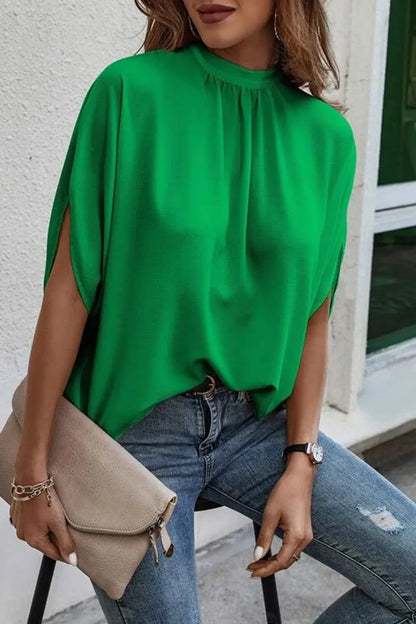 Tie Back Slit Half Sleeve Blouse – Uneeque Designzz