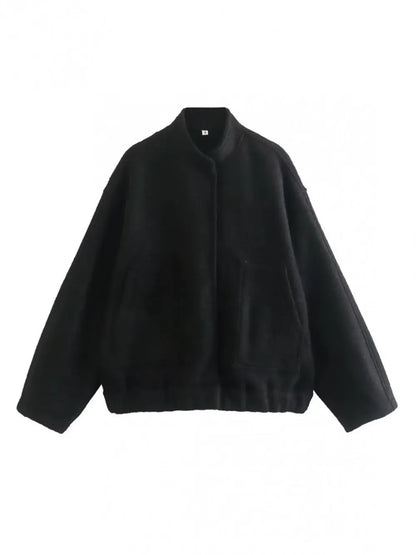 Unlined Cotton Blend Drop Shoulder Button Jacket Relaxed Fit Outerwear – Uneeque Designzz