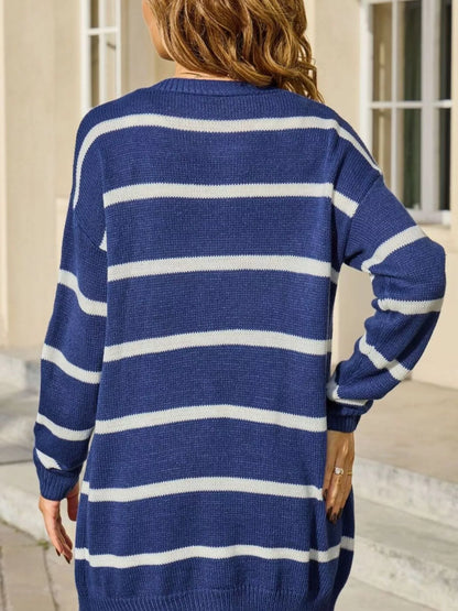 Striped Button-Down Knit Cardigan – Uneeque Designzz
