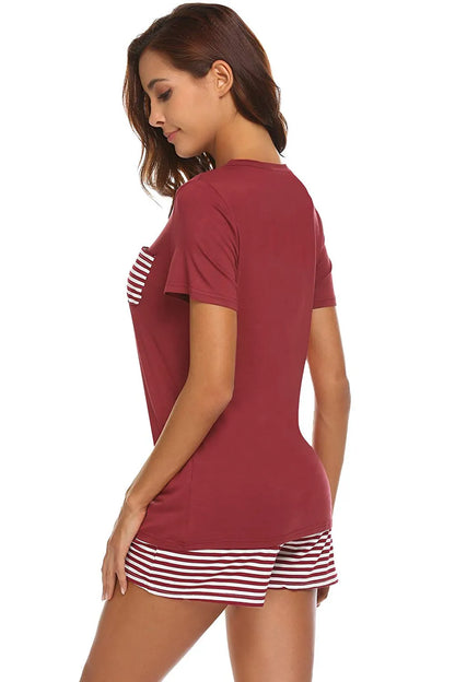 Striped Short Sleeve Top and Shorts Lounge Set – Uneeque Designzz