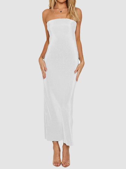Lace-Up Back Tube Maxi Dress – Uneeque Designzz