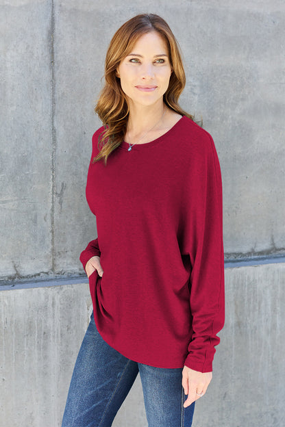 Double Take Full Size Round Neck Long Sleeve T-Shirt – Uneeque Designzz