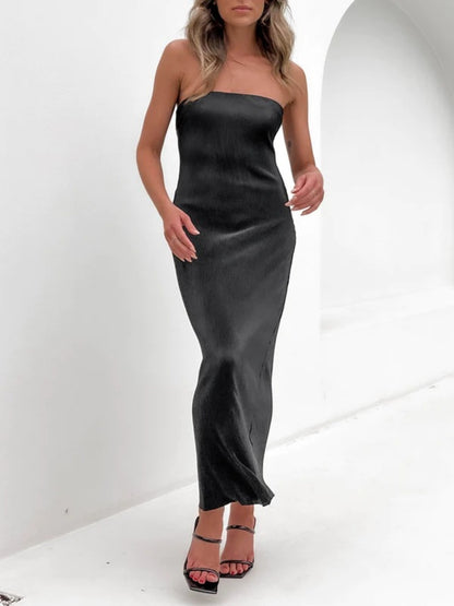 Lace-Up Back Tube Maxi Dress – Uneeque Designzz