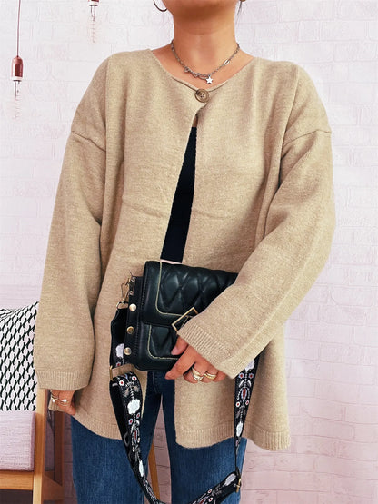 Oversized One Button Drop Shoulder Cardigan One Size Top – Uneeque Designzz