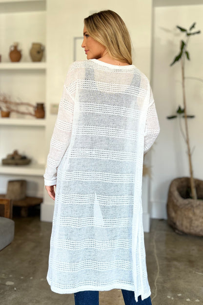 Double Take Full Size Open-Front Longline Cardigan – Uneeque Designzz