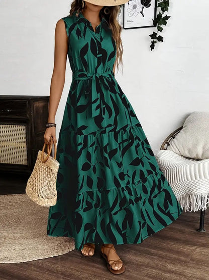 Chic Tie Waist Sleeveless Maxi Dress – Uneeque Designzz
