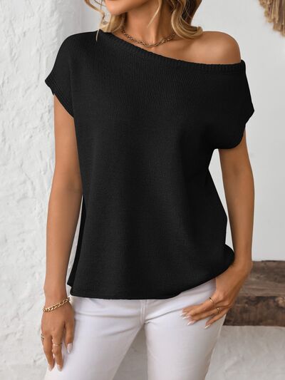 Mandy Boat Neck Short Sleeve Knit Top – Uneeque Designzz