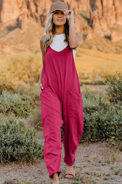 Double Take Full Size V-Neck Sleeveless Jumpsuit with Pockets – Uneeque Designzz