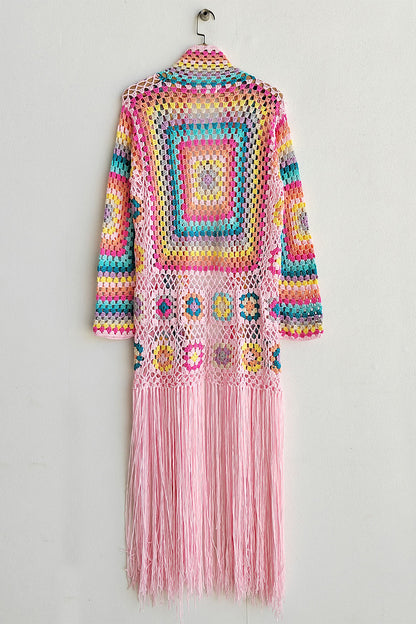 Fringe Tied Long Sleeve Cardigan – Uneeque Designzz
