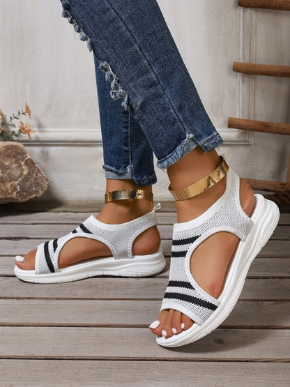 Cutout Mesh Peep Toe Sandals – Uneeque Designzz