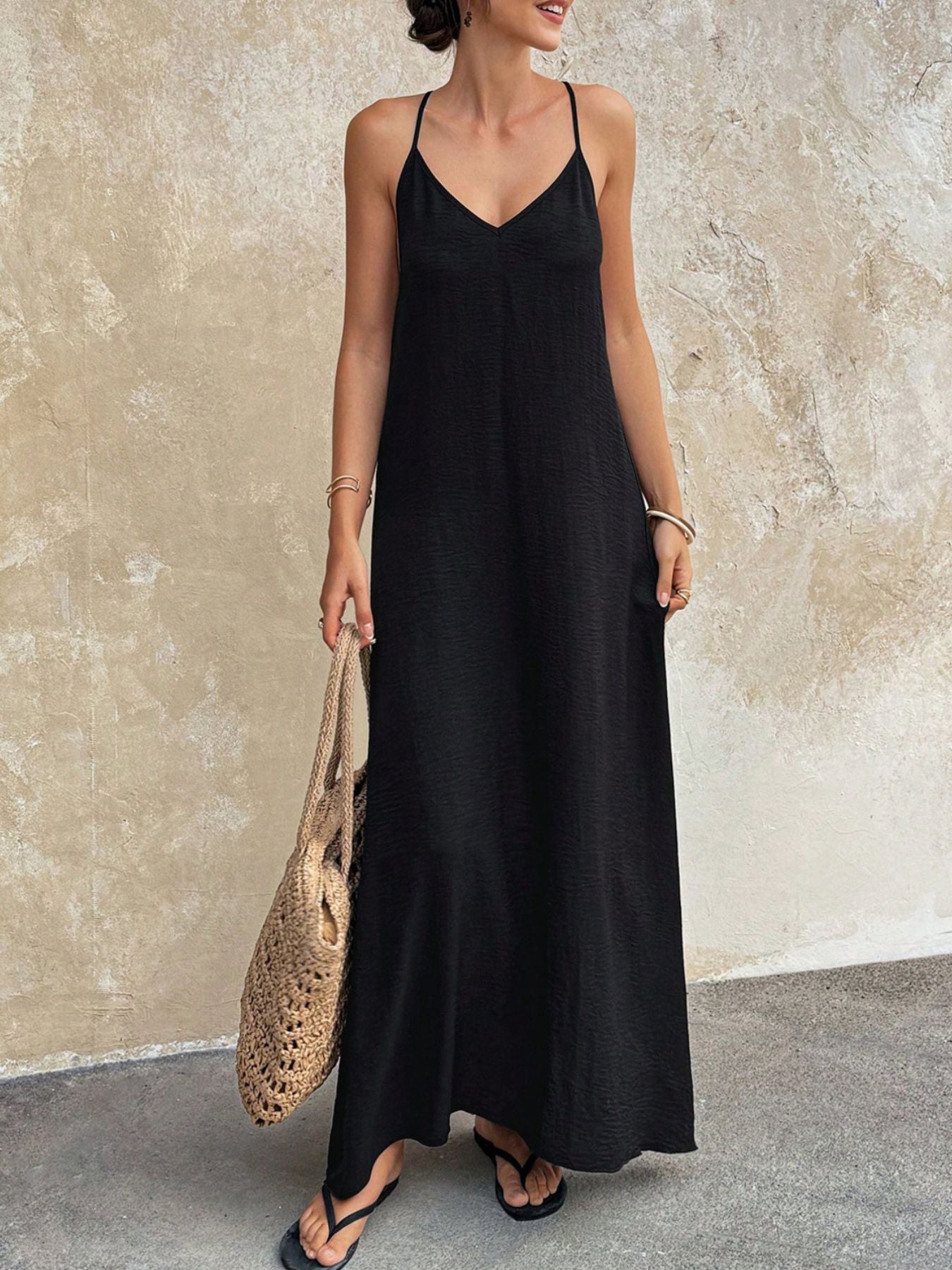 V-Neck Maxi Cami Dress by Trendsi
