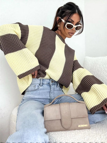 Color Block Long Sleeve Sweater – Uneeque Designzz