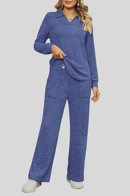 Ribbed Long Sleeve Top and Pocketed Pants Set – Uneeque Designzz