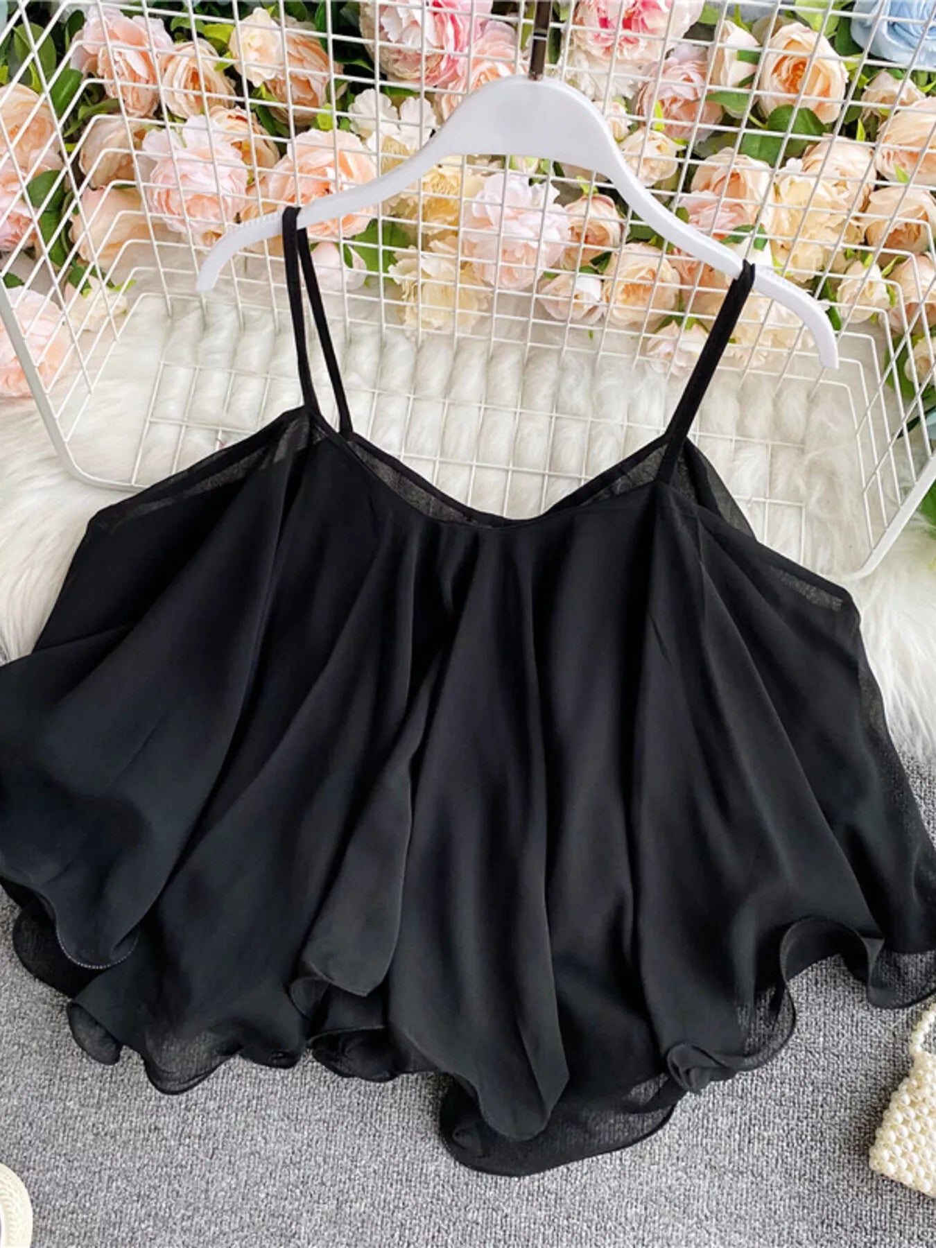 Ruffled Flowy Cami by Trendsi
