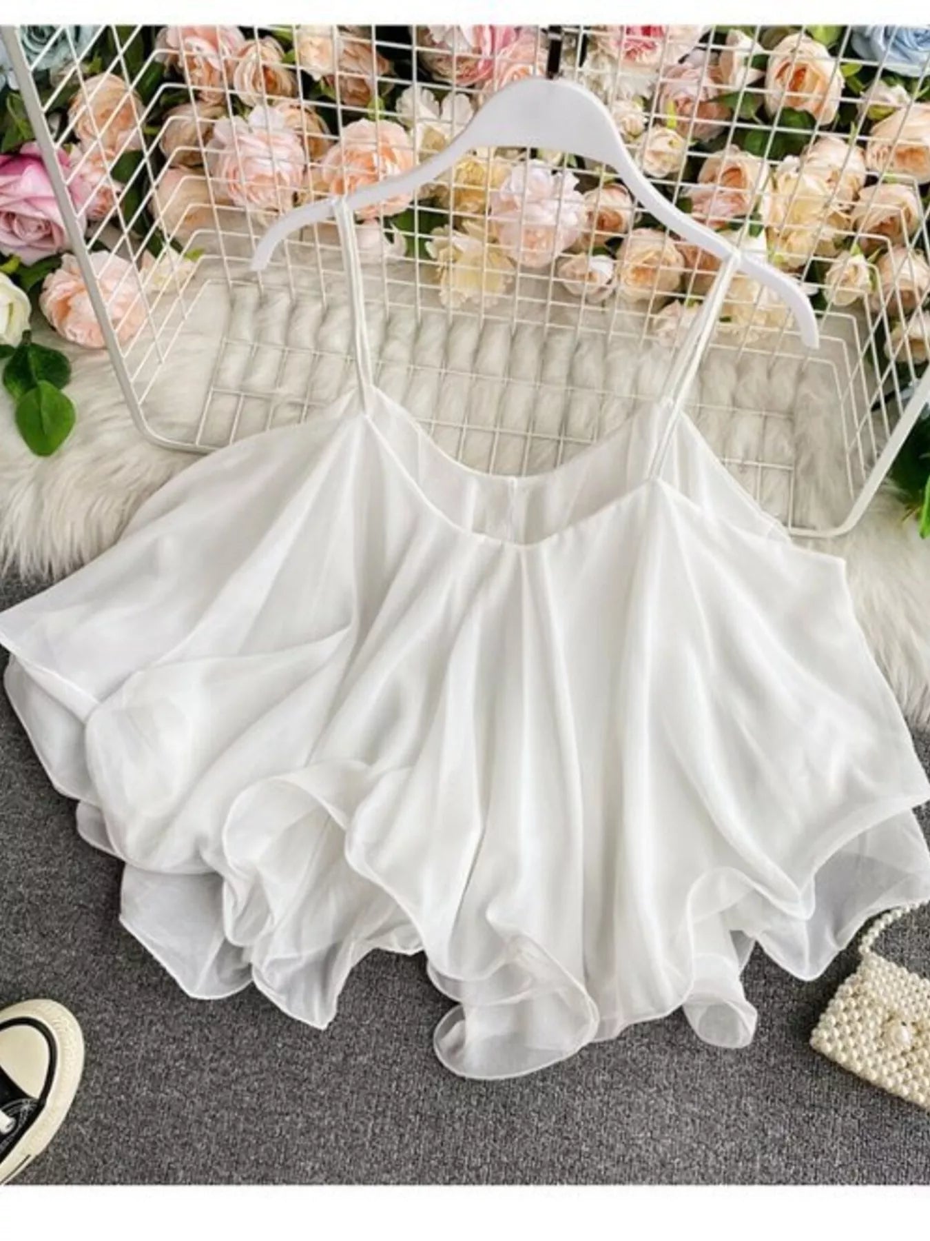 Ruffled Flowy Cami by Trendsi