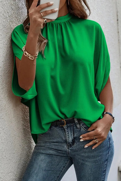 Tie Back Slit Half Sleeve Blouse – Uneeque Designzz