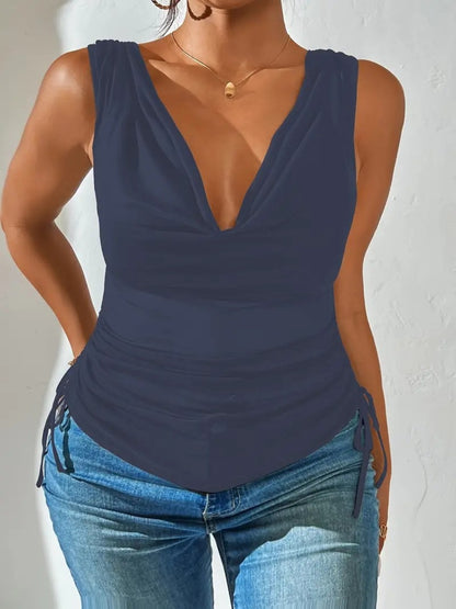 Side Drawstring Ruched Tank – Uneeque Designzz