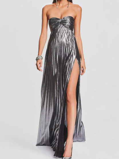 Split Sweetheart Neck Tube Maxi Dress – Uneeque Designzz