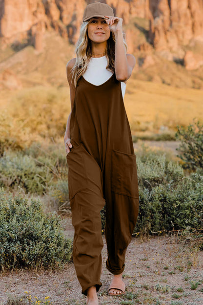 Double Take Full Size V-Neck Sleeveless Jumpsuit with Pockets – Uneeque Designzz