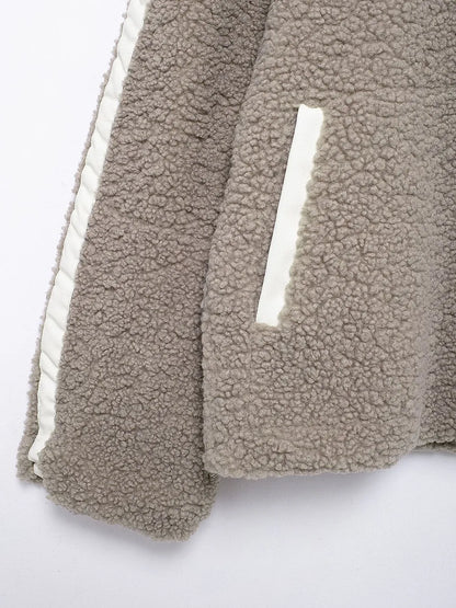 Zip-Up Turtleneck Plush Jacket Long Sleeve Pocketed Top – Uneeque Designzz
