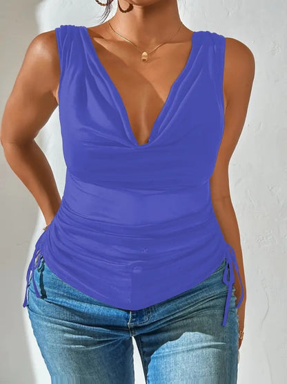 Side Drawstring Ruched Tank – Uneeque Designzz