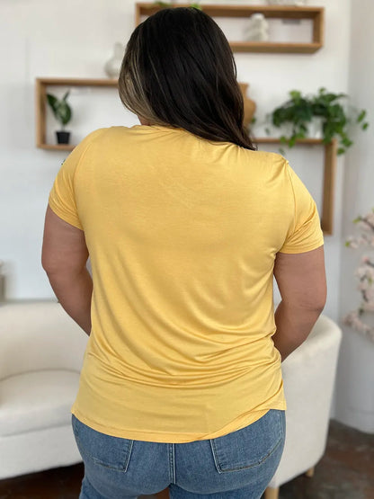 Basic Bae Bamboo Full Size V-Neck High-Low T-Shirt – Uneeque Designzz