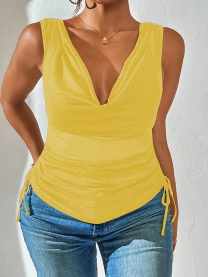 Side Drawstring Ruched Tank – Uneeque Designzz