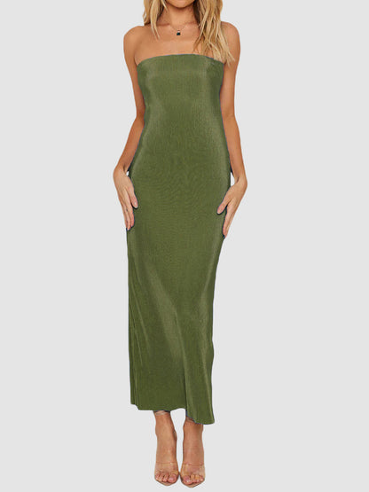 Lace-Up Back Tube Maxi Dress – Uneeque Designzz