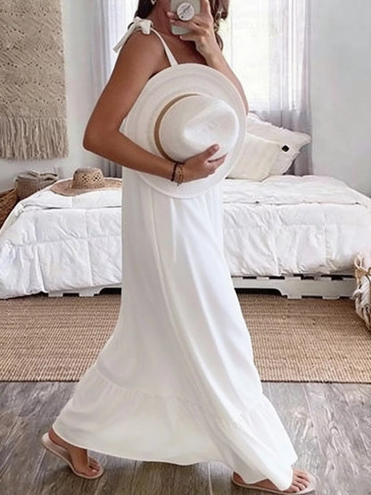Sleeveless Tie Strap Flowy Maxi Dress Casual Everyday – Uneeque Designzz