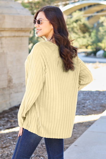 Basic Bae Full Size Ribbed Round Neck Long Sleeve Knit Top – Uneeque Designzz
