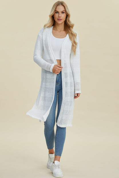 Double Take Full Size Open-Front Longline Cardigan – Uneeque Designzz