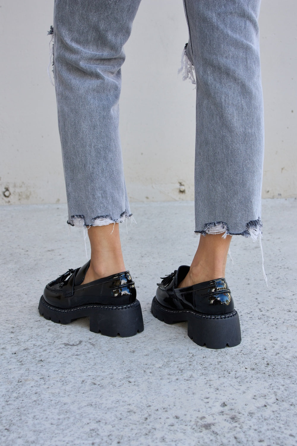 Forever Link Tassel Detail Mid Heel Chunky Loafers