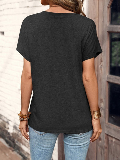 Half Button Short Sleeve Top – Uneeque Designzz