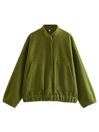 Unlined Cotton Blend Drop Shoulder Button Jacket Relaxed Fit Outerwear – Uneeque Designzz